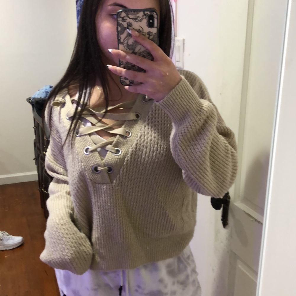 Laced front sweater!!